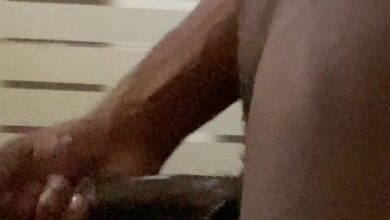 Man masturbates