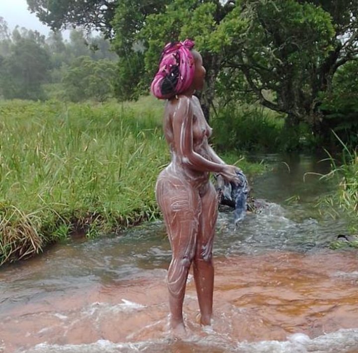 Bathing in the river