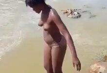 Naughty girl go skinny dipping