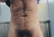 Hairy uncut man