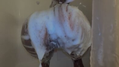 Twerking naked in the shower